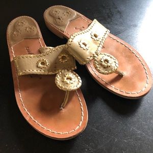 Jack Rogers gold metallic sandals